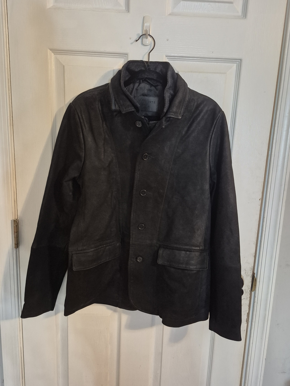 AllSaints Men's Survey Waxed Suede Blazer
